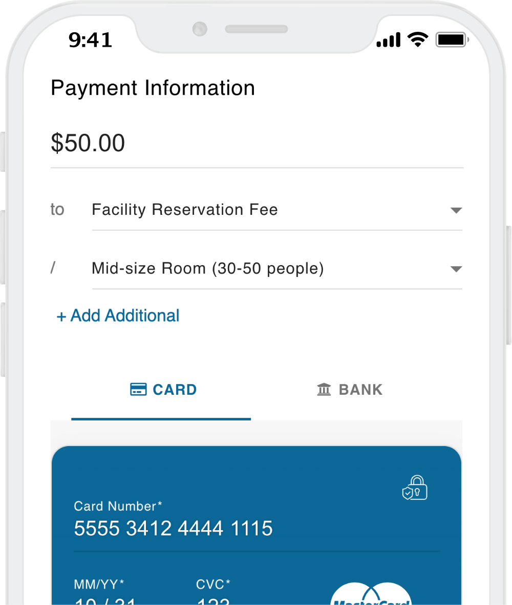 Custom Form Facility Rental Payments