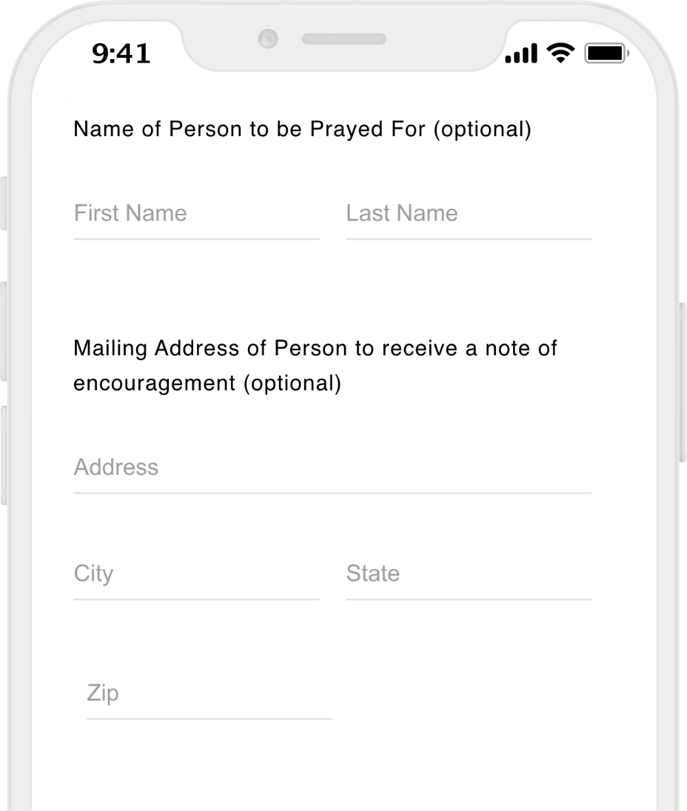 Custom Form Prayer Requests