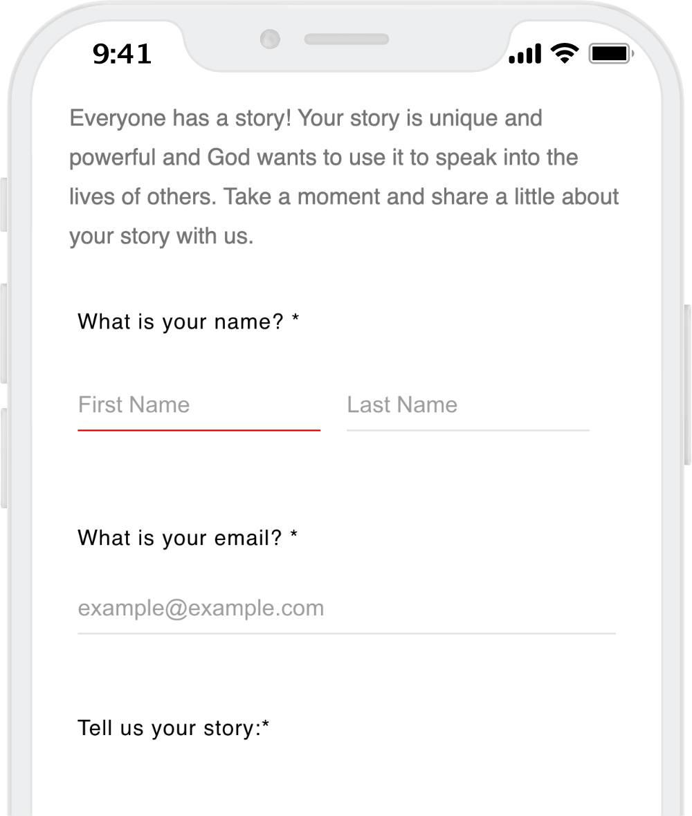 Custom Form Share Your Story